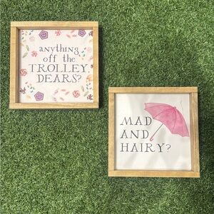 Whimsical Framed Quote Signs (Set of 2)